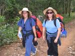 The twins loaded up with their packs.