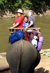Cherie and Hannah travel to the next hill-tribe village on an Elephant in Northern Thailand.
