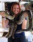 Cherie and her main squeeze at the floating market in Thailand.