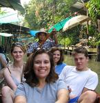 Being paddled around the market.