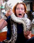 Cherie and her new friend "Slither."