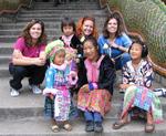 Hilda, Diane and Cherie blending in with the locals.