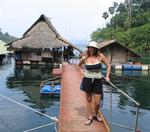 Cherie back at her raft-house home.