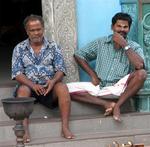 Indian men hanging out.