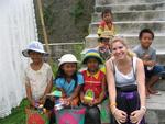 Margaret with Balinese children.