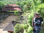 Margaret and Nyomen at the "Elephant Cave" or Goa Gajah.