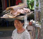 Excuse me, are you aware that you have a live pig on your head?