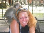That is not a Balinese barrette in my hair.  That is a macaque tangled in my wild mess of curls. *Photo by Margaret.