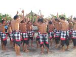 Villagers perform a Kecak dance near the Ulu Watu temple.