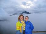 Cherie and Hannah at the top of Gunung Batur, one of Bali's active volcanoes.