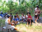 An impromptu gathering of local musicians.