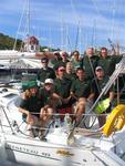 The BVI Yacht Charters crew ready to race in the 2005 Heineken Regatta. *Photo by Jean.