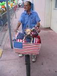 A patriotic pup in Miami Beach.