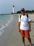 Greg takes a walk on shore, getting his feet wet in the Altantic.