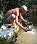 Washing the shoes...where does the smell go?  In the river?