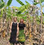 Cherie and Jean in the banana trees. *Photo by Aunt Lynda.