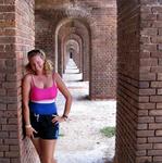 Cherie with a few of the 16-million bricks that hold Ft. Jefferson together.