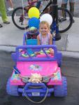 A Conch princess getting into her Conch-mobile.