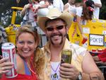 Cherie and Ted, the King of the white trash movement.  Ted convinced his trashy friends (which I'm proud to be one of) into pulling his monster truck for the entire 7-mile race.