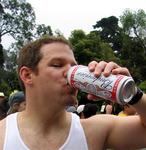 Joe sippin' his brewski.