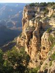 Interesting folds of rock flank the edges of the Grand Canyon.