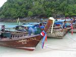Longtail boats waiting for customers.