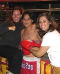Cherie and Hilda with the Thai boxer.  