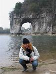 Cherie at Elephant Trunk Hill in Guilin, China.