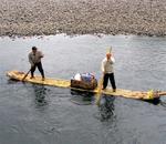 Paddling down the Li River.