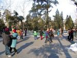 People dancing in the Temple of Heaven.