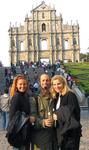 Cherie, Scott and Margaret by the ruins of St. Paul's Cathedral which was devastated by a typhoon in 1835.