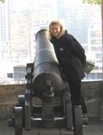 Margaret by a cannon at Monte Fort.  It only fired a massive projectile once against the Dutch in 1627.