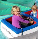 Sophie at the helm of the S.S. Cotton Candy.