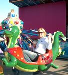 Riding on the dragon. *Photo by Dad.