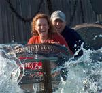 Greg and Cherie make a splash on the log ride. *Photo by Dad.