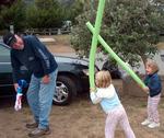 Then Dad gets a noodle-beating. *Photo by Joanne.