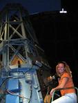 Cherie looks at Mars through the 60-inch telescope at the Mt. Wilson Observatory in Pasadena, California. *Photo by Norm.