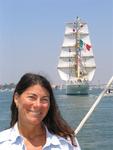 The 297-ft "Cuauhtemoc" was Trish's favorite ship because it was immaculate and the crew was traditionally dressed.  The Mexican ship was even playing fiesta music!