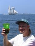 Norm makes a toast to the historic ships.