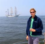 Gabi and a tallship.