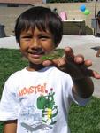 Trevor with a grasshopper.