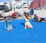 Margaret and Cherie take a cool desert dip.