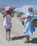 What a delightful surprise!  Alice found a friendly Tea Party in the Black Rock Desert.