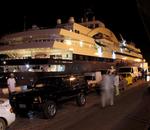 A private yacht docked outside our hostel in Ibiza.