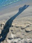 Playing with shadows on the sand. *Photo by Scott.