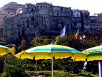 Umbrellas in the sun.