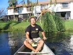 Brian and Cherie inspect the damage around our friend's home in Broward County by canoe.