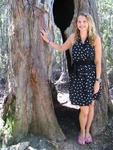 Hannah and a Tasmanian tree.