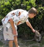 Eric gets to know a Wallabe, but we don't have any more room in the car!