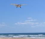 We rent a 4x4 from a guy who arrives to the beach via airplane.